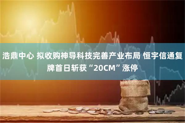 浩鼎中心 拟收购神导科技完善产业布局 恒宇信通复牌首日斩获“20CM”涨停
